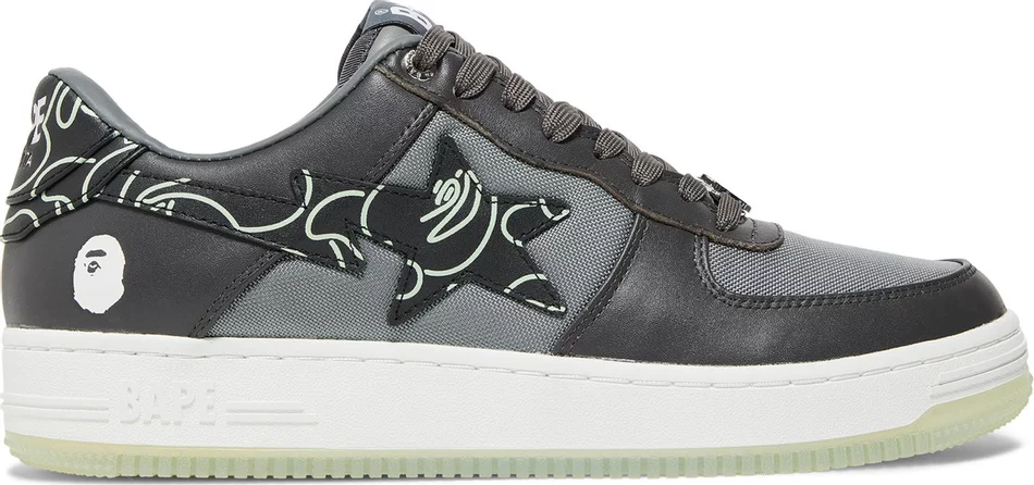 Bapesta Text Code Camo – Charcoal